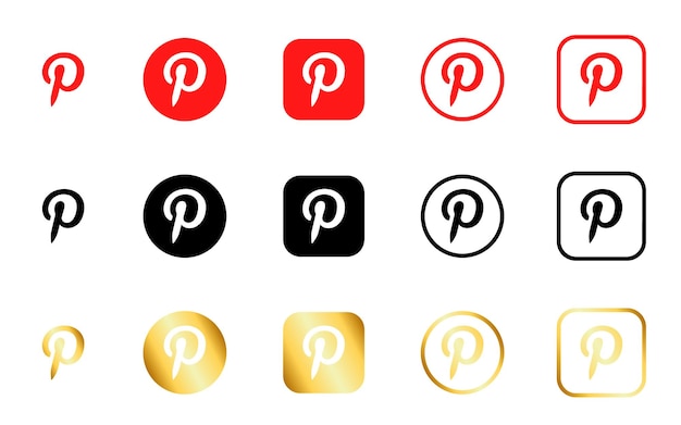 Vector pinterest social media icon pack