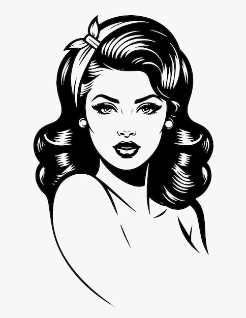 Pinup vintage vrouwelijke tatoeage ontwerp vector