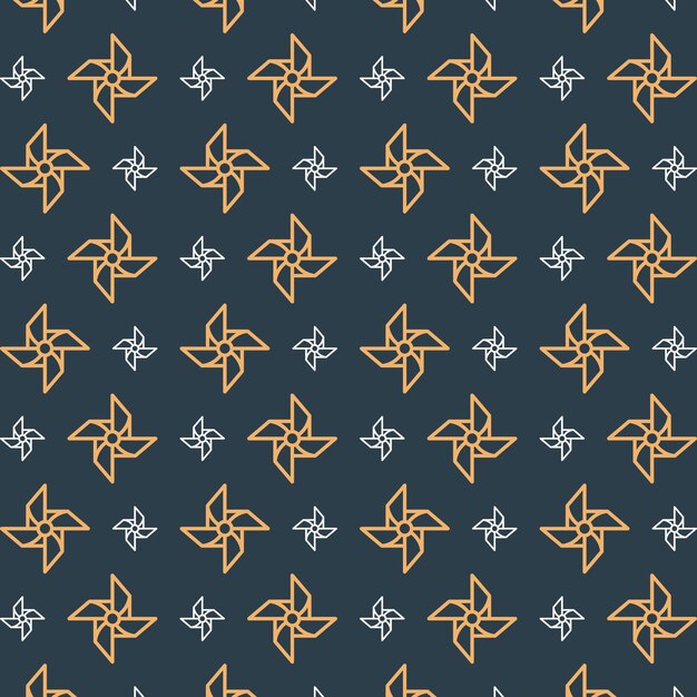 Pinwheel icon trendy repeating pattern orange color vector illustration background