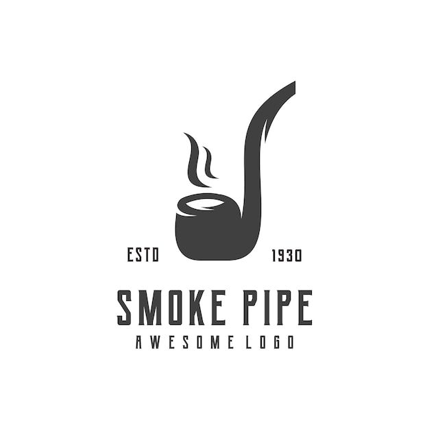 Vector pipe smoke retro logo illustration