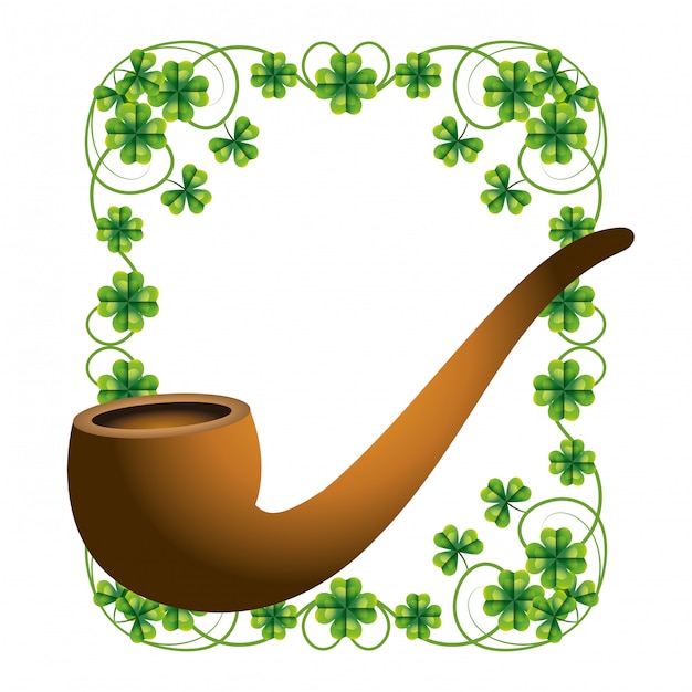 Pipe wooden smoke clover frame