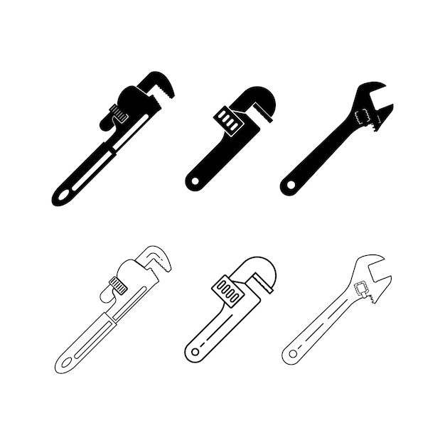 Vector pipe wrench icon