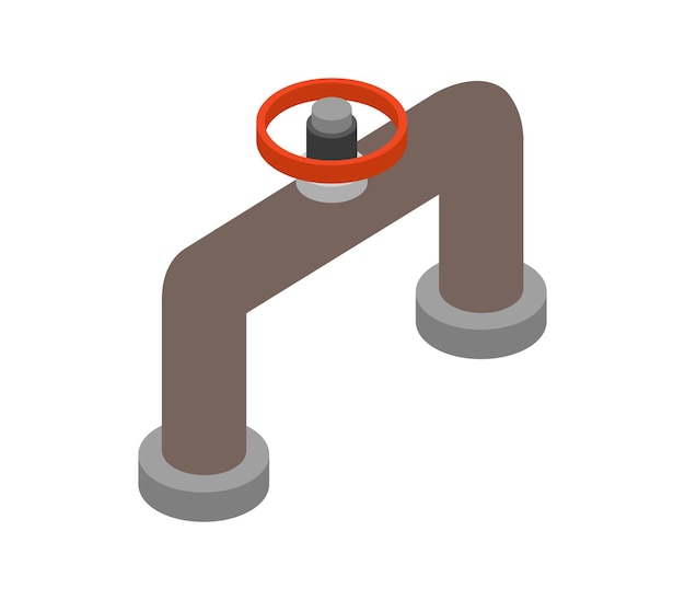 Vector pipeline valve stopcock isometric