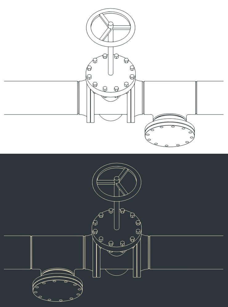 Vector pipes and valves sketches