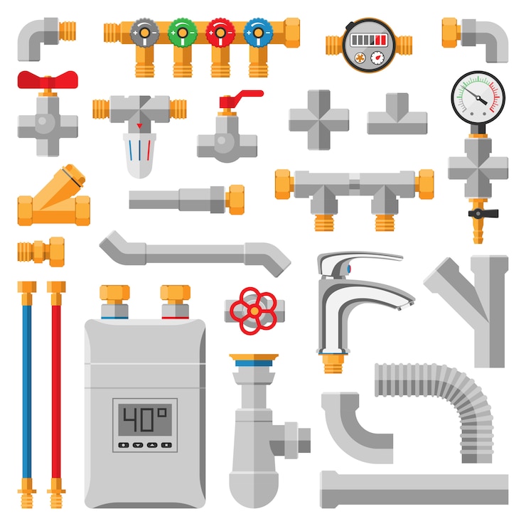Vector pipes vector icons isolated.