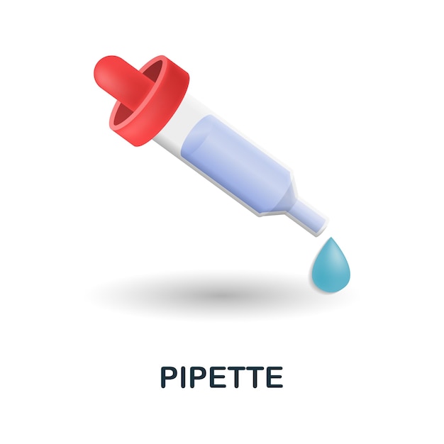 Pipette icon 3d illustration from medicine collection creative pipette 3d icon for web design templates infographics and more