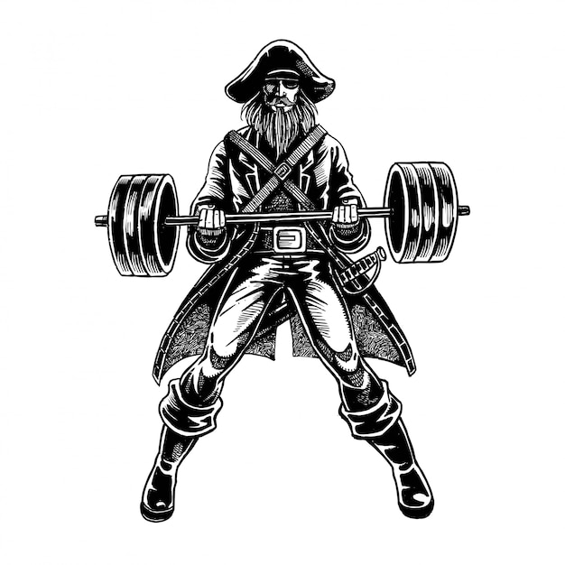 Vector piraat barbell illustratie