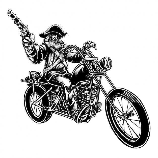 Vector piraat biker illustratie