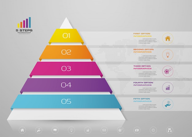 Vector piramide grafiek infographics