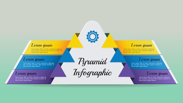 piramide Infographic met 6 stappen