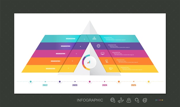 Piramide infographic stock illustratie piramidevorm, infographic, zakelijk, pictogrammen