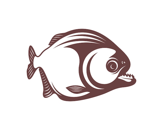 Piranha fish logo design vector Icon Symbol Template Illustration