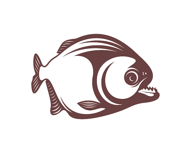 Piranha pesce logo design vettore icona simbolo modello illustrazione