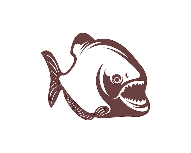 Piranha fish logo design vector Icon Symbol Template Illustration