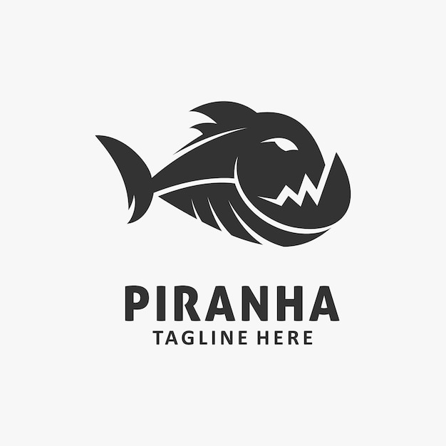 피라냐 물고기 로고 디자인