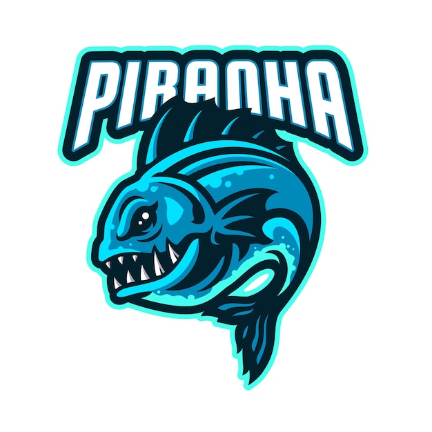 Vettore logo del pesce piranha