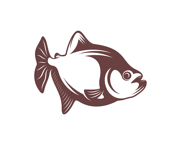 Piranha vis logo ontwerp vector pictogram symbool sjabloon illustratie