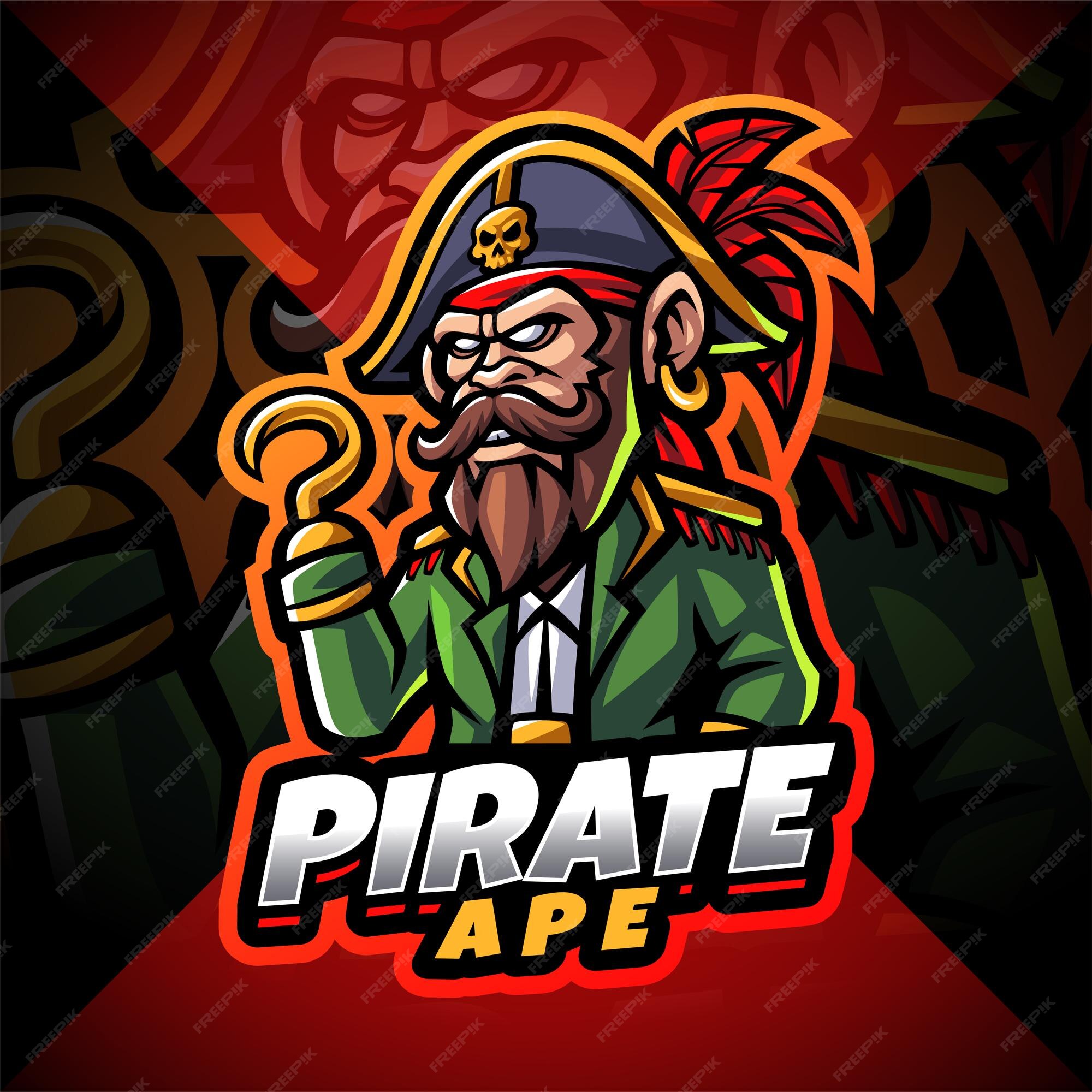 Premium Vector  Pirate esport mascot logo design