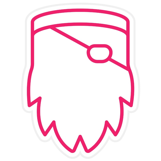 Vector pirate beard icon style