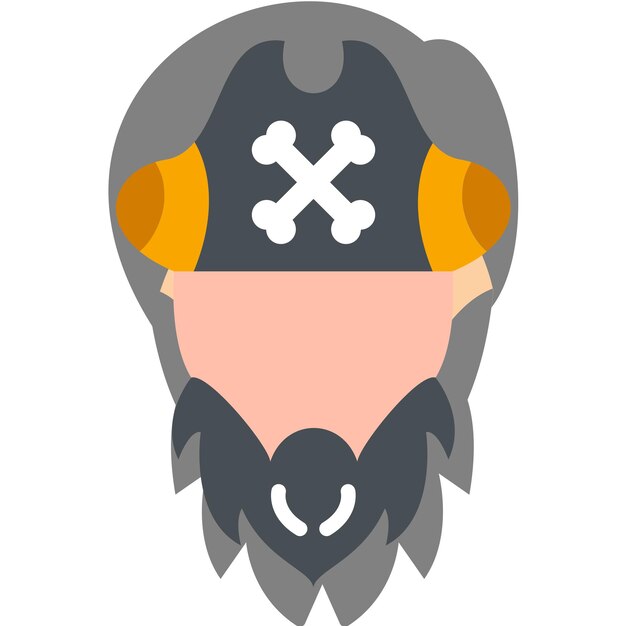 Vector pirate beard icon style