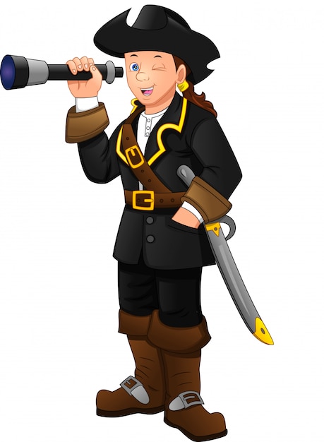 pirate boy holding binoculars