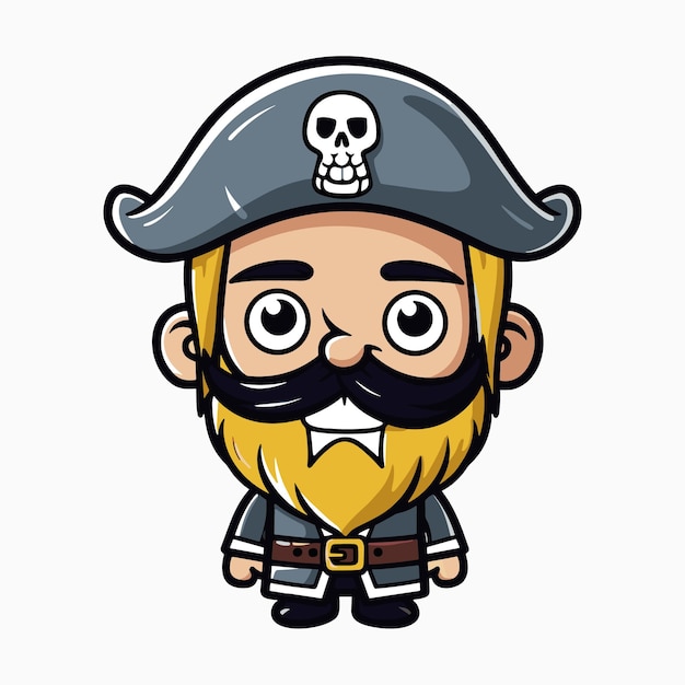 ベクトル 海賊船長の漫画イラスト