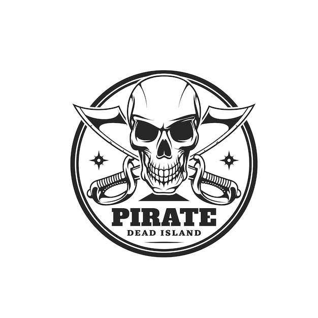 pirate captain corsair skull monochrome icon