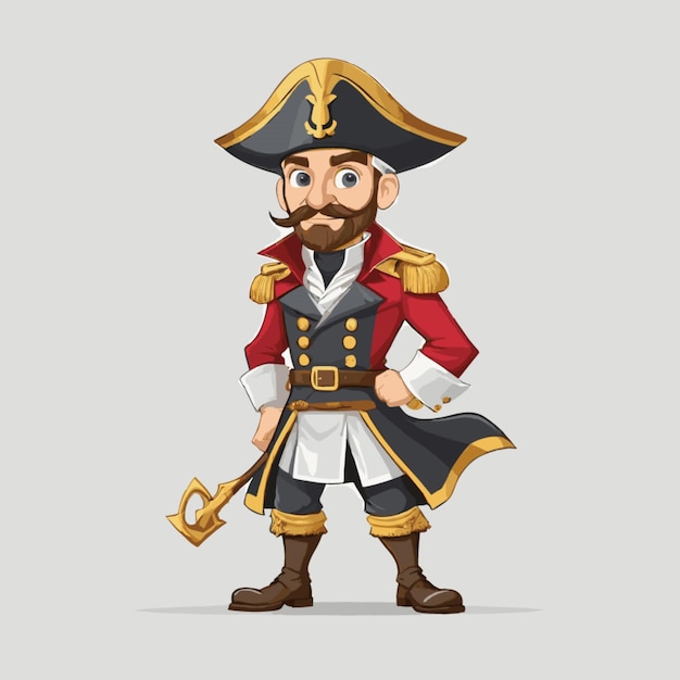 Vector pirate captain vector on white background