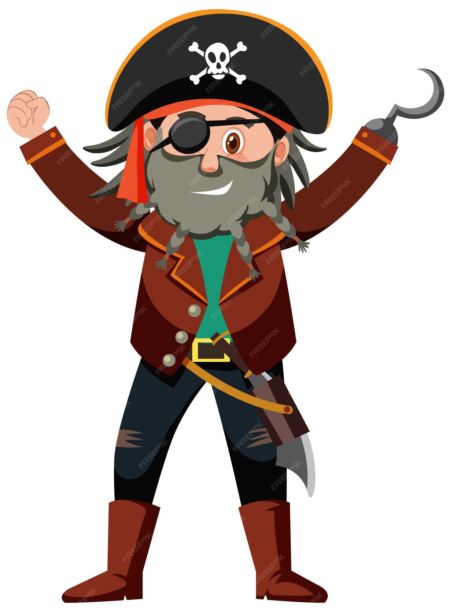 Pirate With Hand Of Hook Royalty Free Vector Image