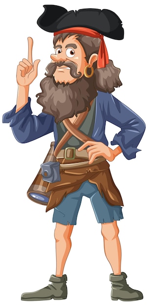 Pirate cartoon character isolated