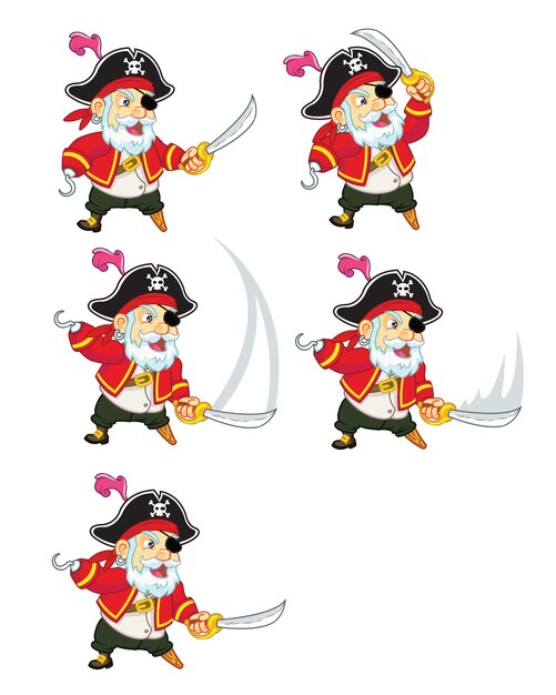 Pirate cartoon game animation sprite