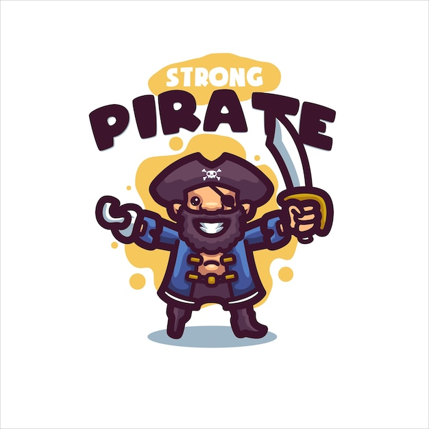 Пиратский мультфильм логотип для вашей компании