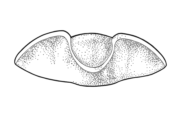 海賊コック帽子黒ヴィンテージ彫刻ベクトルイラストポスターとタトゥーの手描きデザイン要素は白い背景で隔離