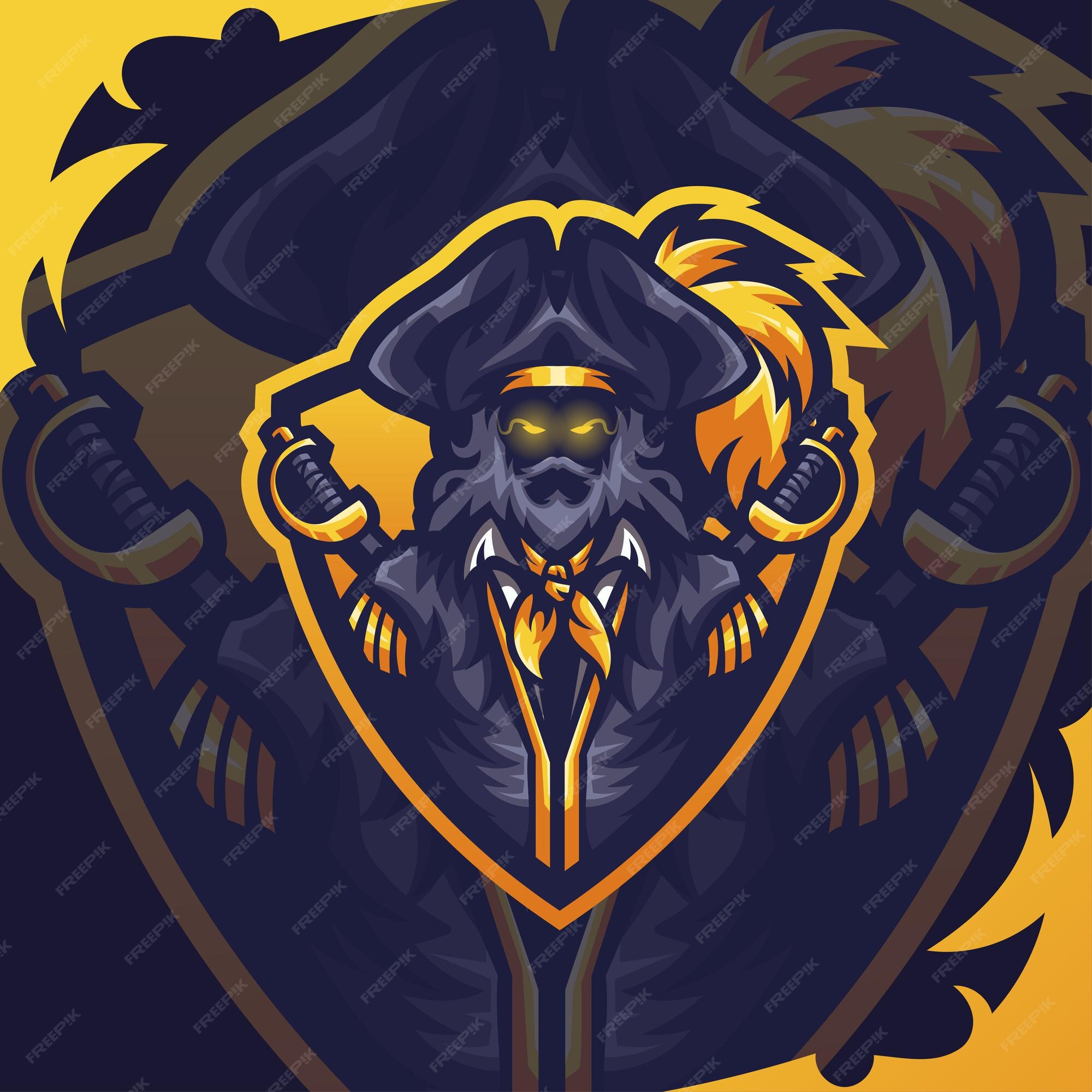 Premium Vector  Pirate esport mascot logo design