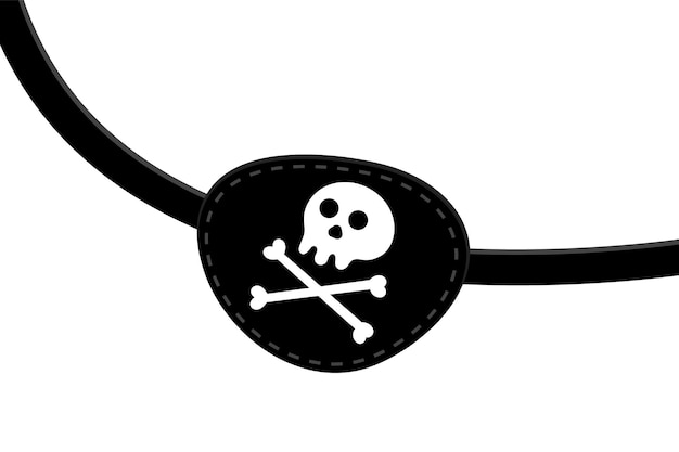 Pirate eye patch icon sign flat style design vector illustration isolated on white background