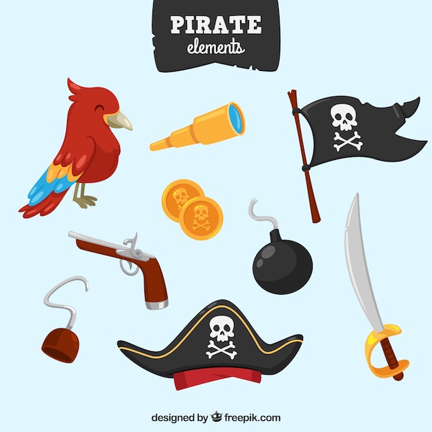 Pirate flag collection and other elements