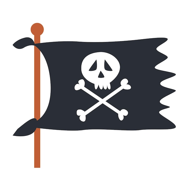 Vector pirate flag isolated on white background vector illustration