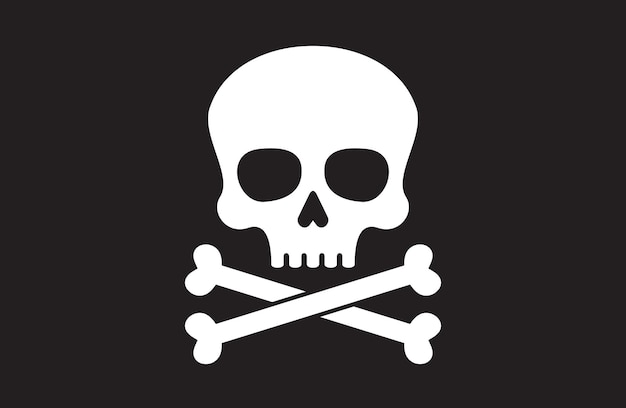 Pirate flag with skull and cross bones Jolly Roger