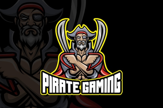 Pirate gaming- modello di logo esport