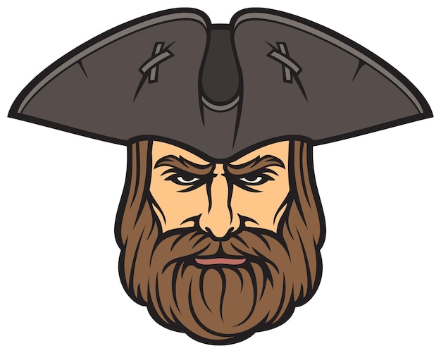船乗りの帽子をかぶった海賊の頭