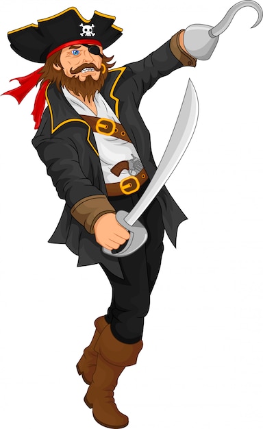 Vector pirate holding sword