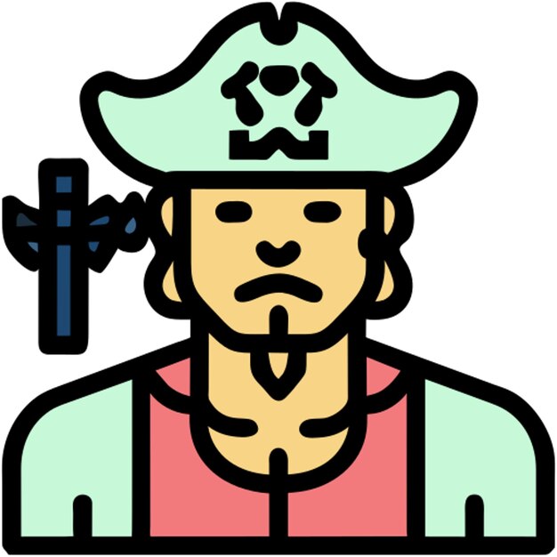 pirate icon colored outline