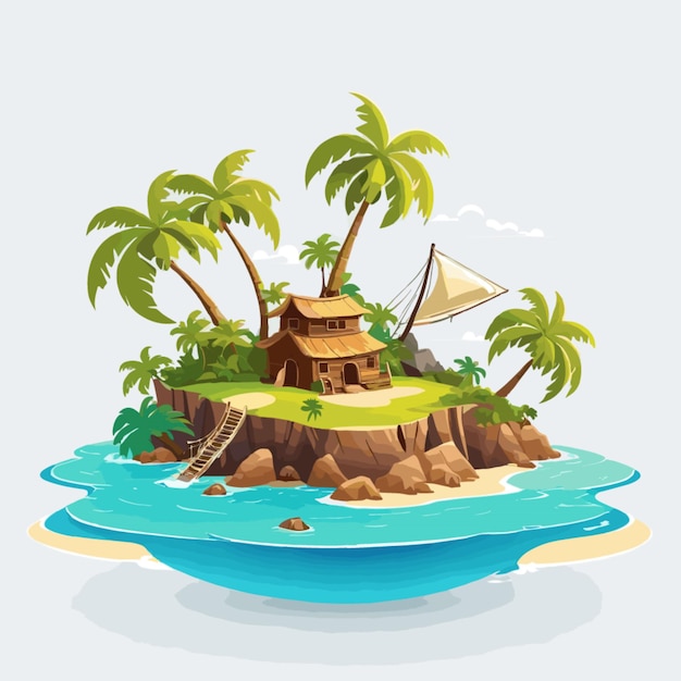 Vector pirate island vector