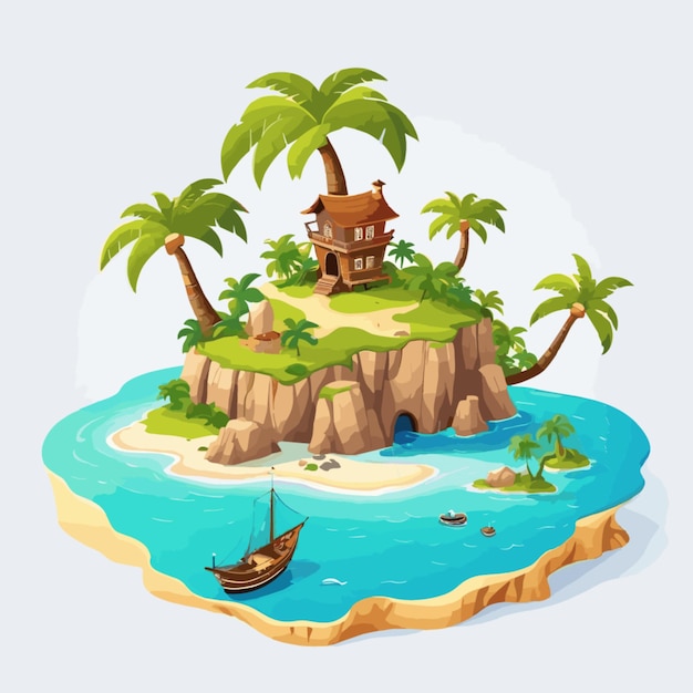 Vector pirate island vector