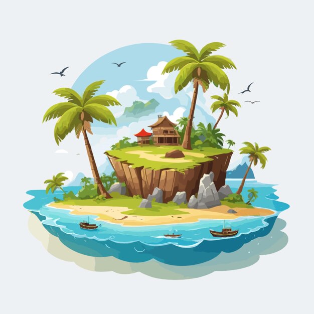 Vector pirate island vector