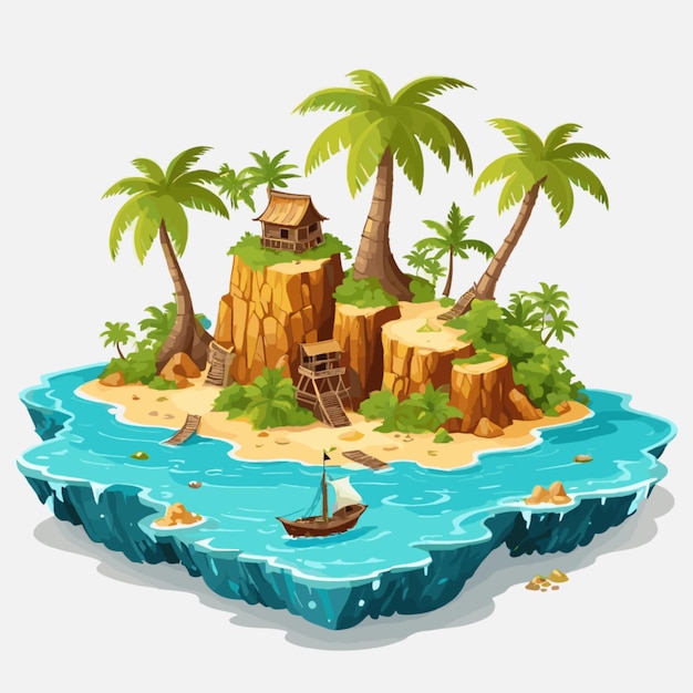 Vector pirate island vector