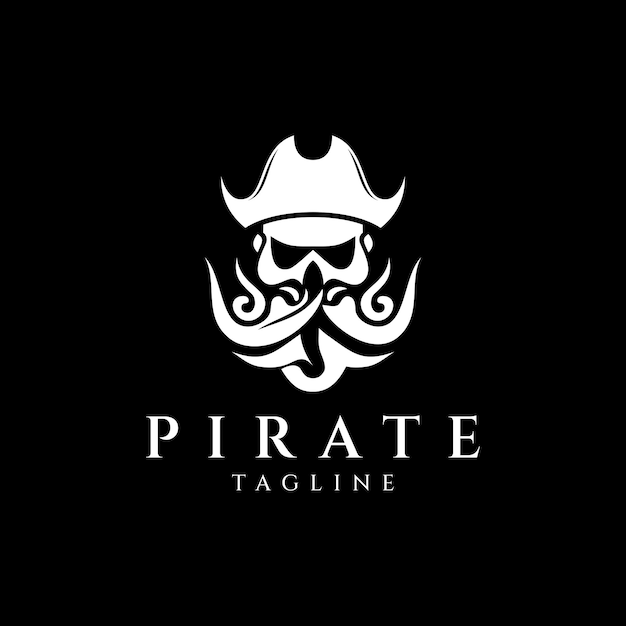 Illustrazione vettoriale del disegno del logo pirata