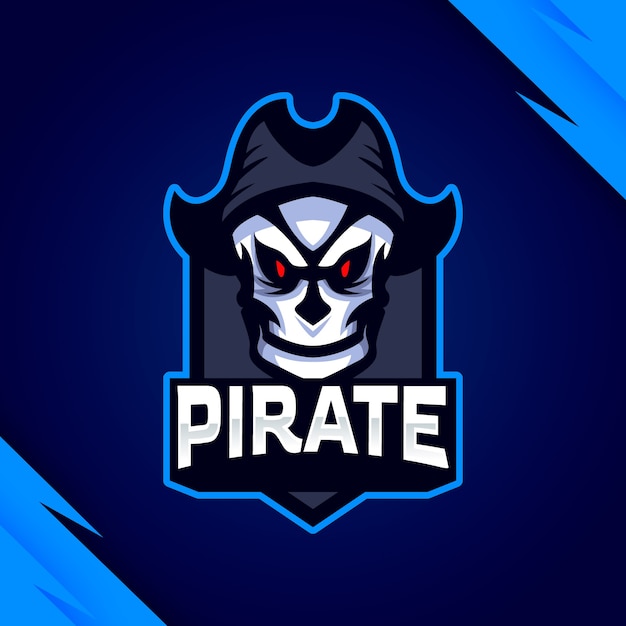 Vector pirate logo template design