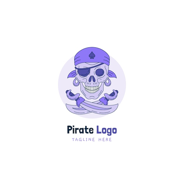 Vettore disegno del modello di logo pirata