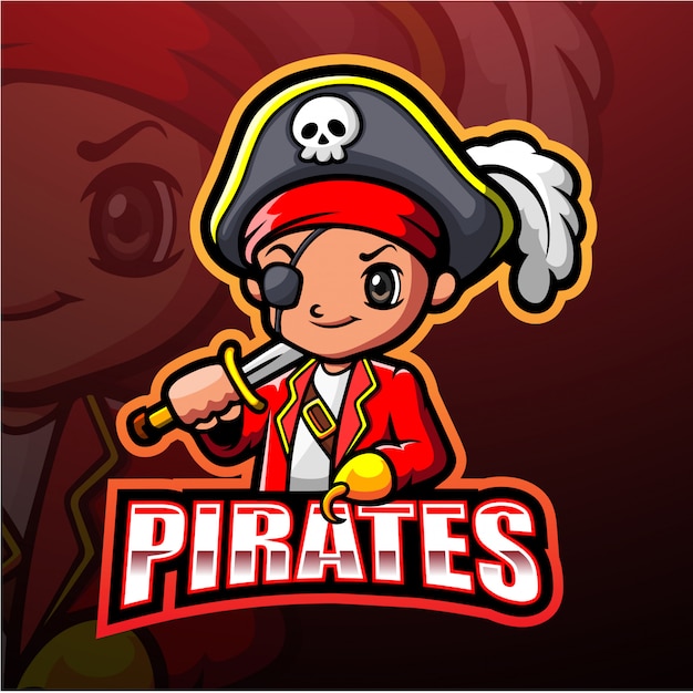 Illustrazione di esportazione pirata mascotte